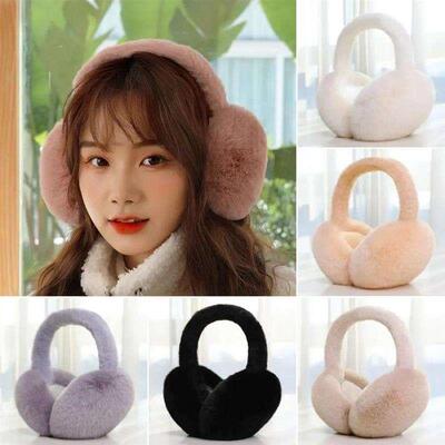 1PC Solid Color Soft Plush Ear Warmer Winter Warm Earmuffs F