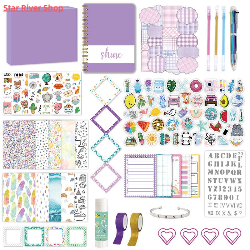 Diary Journaling Stationery Set DIY Journal Kit Scrapbook Su
