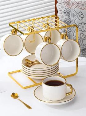 6pc ceramic coffee cup plates coffeeshop latte cups  teacup