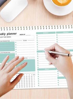 B5 weekly planner Detachable agenda book Undated A5 Coil