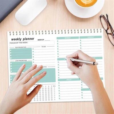 B5 weekly planner Detachable agenda book Undated A5 Coil