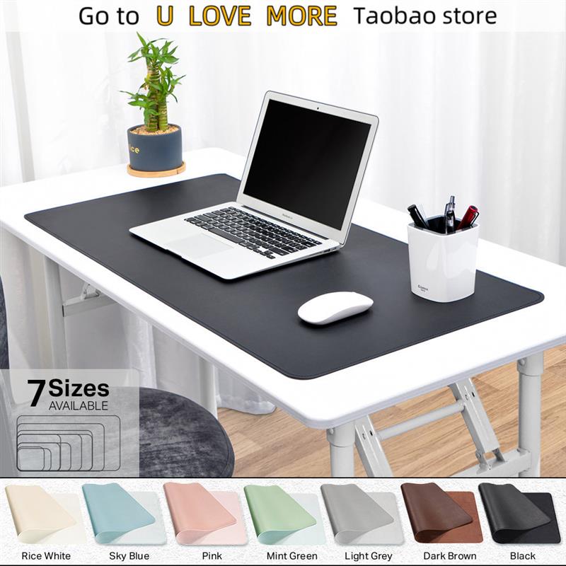Portable PU Mouse Pad Side Leather Mousepad Waterproof Keybo