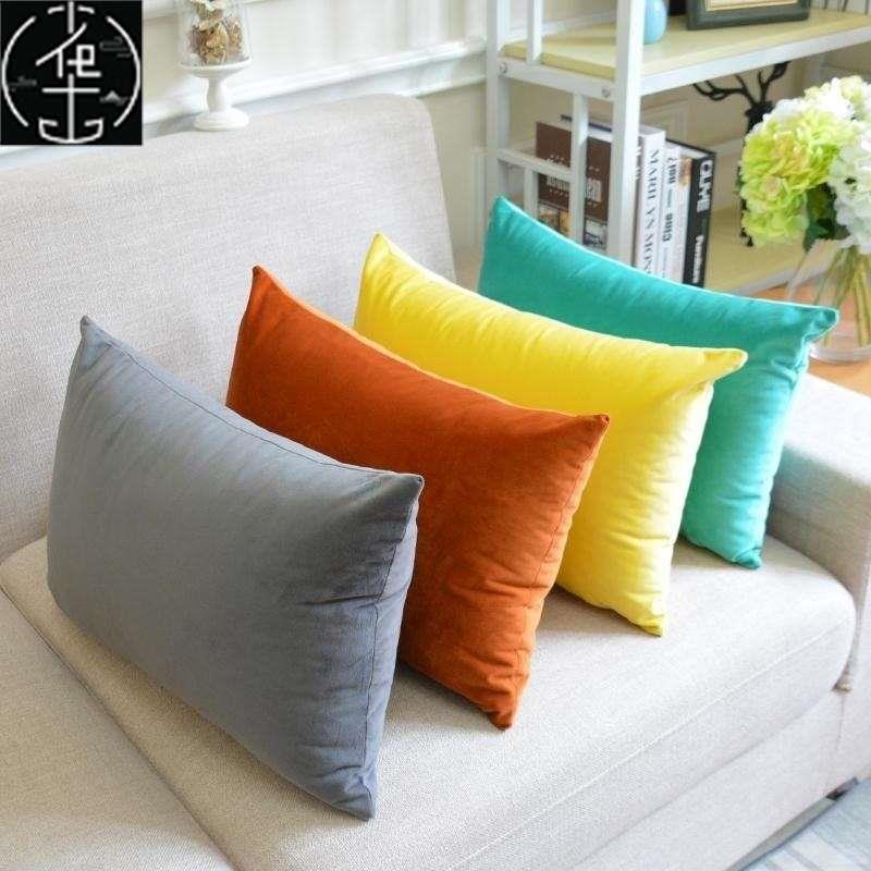 Velvet sofa rectangular cushion seat waist pillow抱枕套