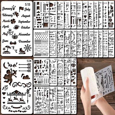 Handbook hollowed out painting template 手账镂空绘画模板