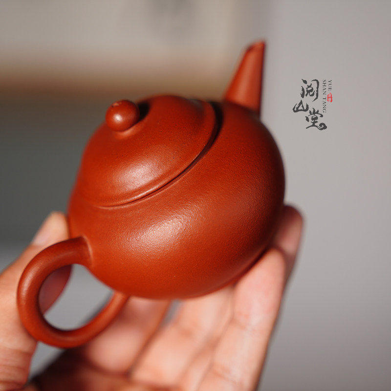 阅山堂紫砂一厂红泥水平壶