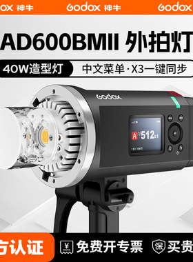 神牛外拍灯AD600BM II二代闪光灯自动测光TTL 户外摄影灯高速同步摄影棚外拍灯600W大功率影室灯