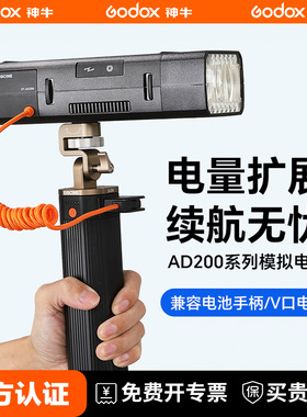 神牛AD200ProII外拍供电假电池AD300Pro外接电源正光DTAD200模拟电池D-TAP/V口电池/电池手柄转接电源