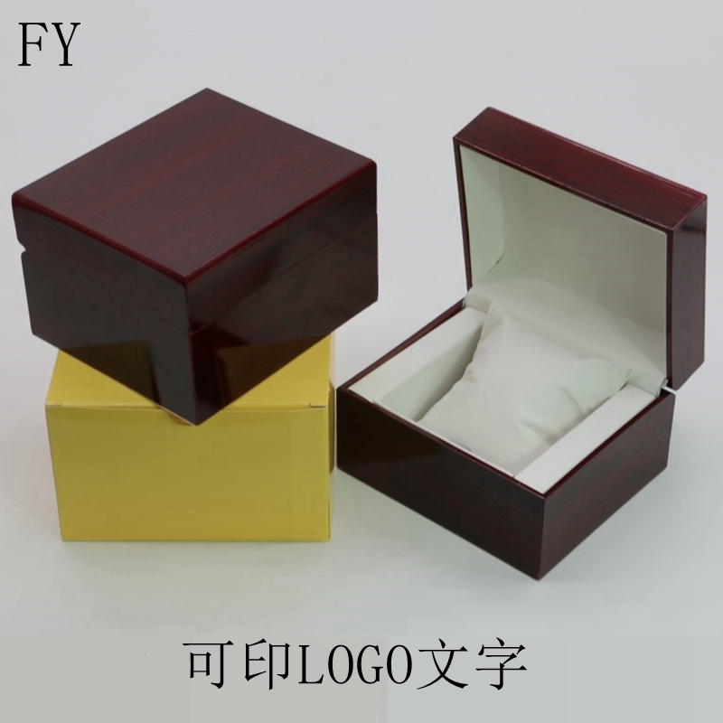 现货木质喷漆手表收纳盒可印LOGO