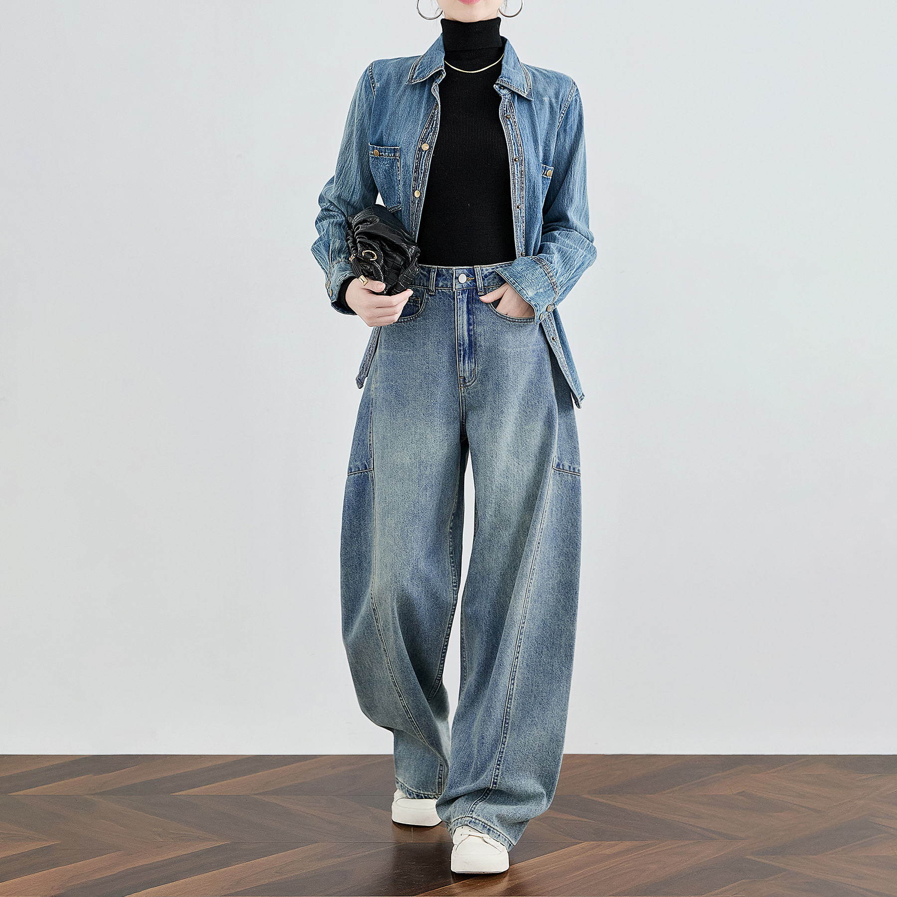 小个子春秋牛仔裤休闲显瘦镰刀裤