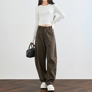 显高工装 2026春新款 裤 户外休闲裤 奕兮小个子窄版 弯刀阔腿裤 镰刀裤