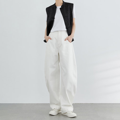 小个子通勤高腰牛仔长裤休闲裤