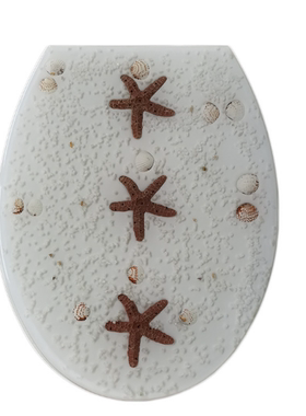 树脂-白色海星贝壳-老式uov加厚通用-高端出口-马桶盖/坐便器盖板