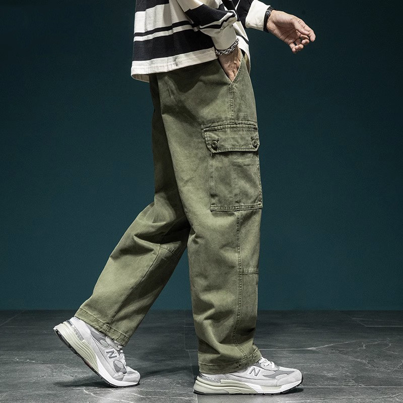 机能工装裤男潮牌秋冬季美式复古宽松直筒多口袋裤子加绒休闲长裤,男装,休闲裤,淘宝优惠券,粉丝福利购,淘宝优惠卷