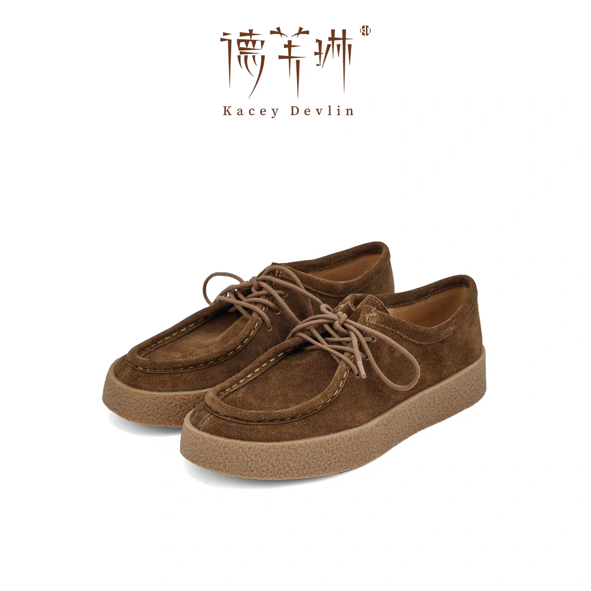 德芙琳女单鞋软真鹿皮复古袋鼠鞋厚底松糕磨砂春秋乐福鞋2025新款,女鞋,乐福鞋（豆豆鞋）,淘宝优惠券,粉丝福利购,淘宝优惠卷