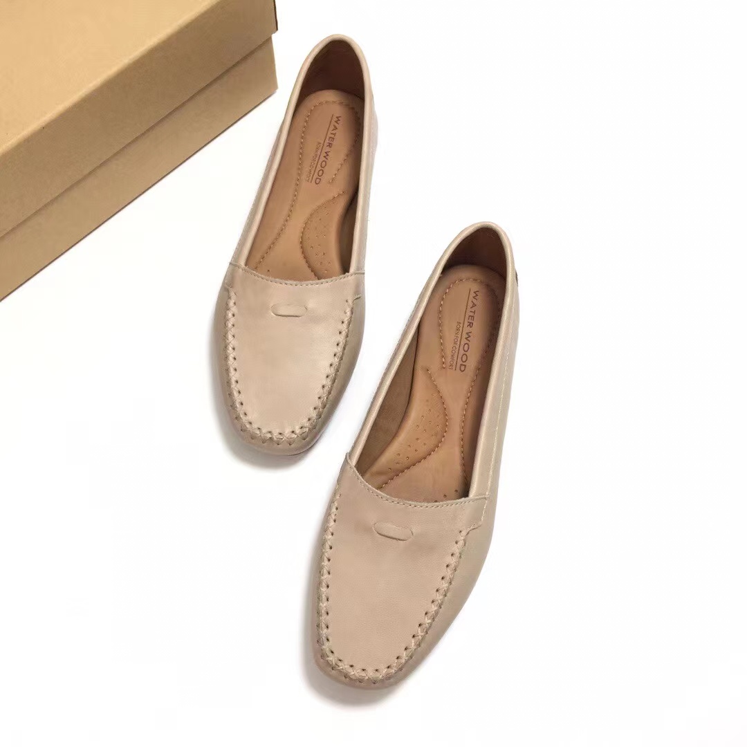 春秋季真软牛皮舒适软底乐福鞋