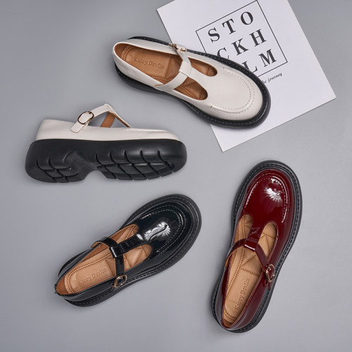 KD真鹿皮舒适厚底增高乐福鞋