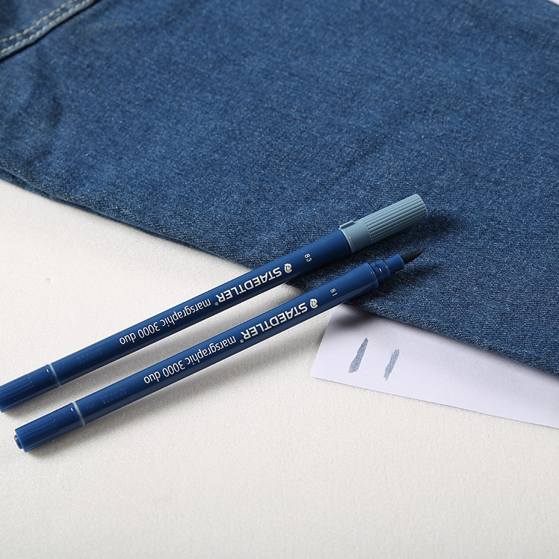 staedtler施德楼3000duo画纱笔牛仔裤修色笔服装面料走纱补色笔