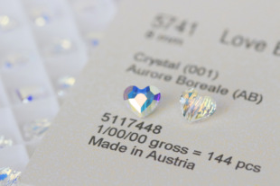 施家水晶5741/8mm和12mm通孔桃心心形手链串珠材料包DIY手工配件