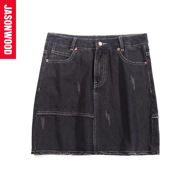 [Mall same paragraph] Jasonwood lady fashion cowboy Short skirt letter Embroidery classic Black Half skirtin the Women's clothing/Boutique , Skirts  category - from Buy2taobao.com to provide professional Taobao agent buy service