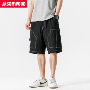 Jasonwood/坚持我的夏季小众设计美式休闲裤直筒工装短裤百搭裤子