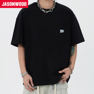 Jasonwood/坚持我的美式休闲简约百搭短袖vibe慵懒宽松潮T恤男女