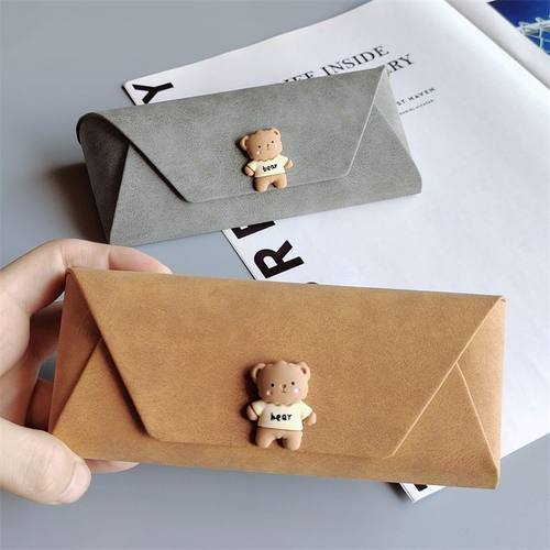 可爱bear小熊少女心太阳墨镜眼镜盒收纳学生男女近视