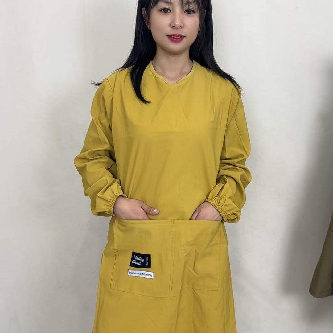 新款简约纯色长袖防水防油家用厨房围裙宠物店餐饮店男女工作罩衣,家庭/个人清洁工具,围裙,淘宝优惠券,粉丝福利购,淘宝优惠卷