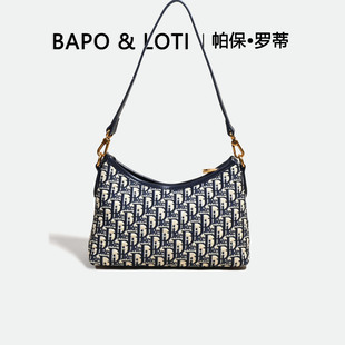 官方正品刺绣老花腋下包女新款包包通勤hobo包包小个子单肩斜挎包