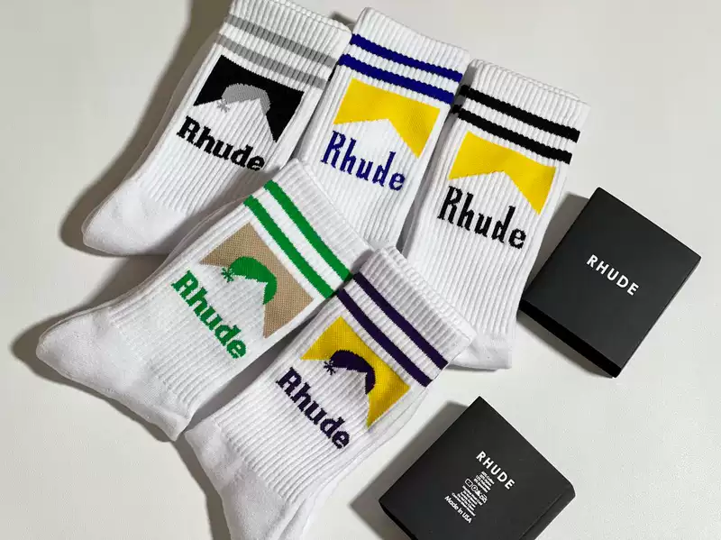1:1 version rhude RH VERTICAL LOGO towel socks