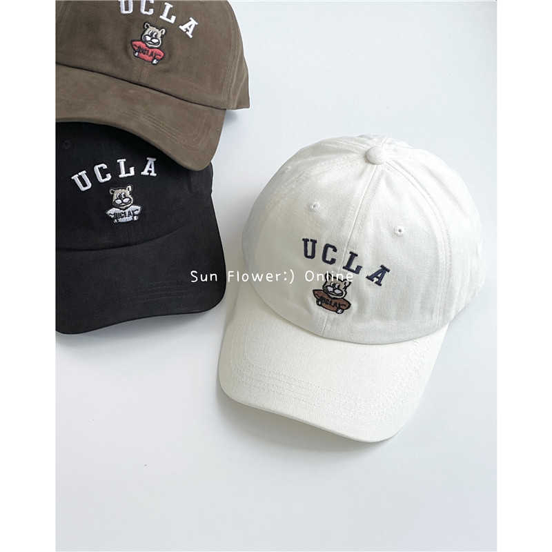 东大门ucla字母韩国宽檐棒球帽子女潮显脸小美式百搭休闲鸭舌帽男