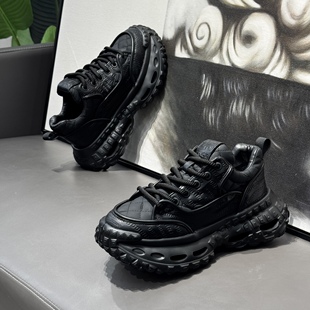 男鞋秋季2025新款潮牌轮胎鞋男款百搭厚底增高鞋运动休闲老爹鞋男