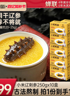 德叔鲍鱼官方旗舰店金汤小米辽刺参营养美味即食海鲜粥250g*10盒