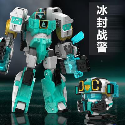 正版迷你特工队7冰封战警变形福乐巡逻套装激射武器儿童玩具男孩