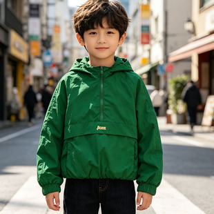儿童套头连帽夹克外套2026年早春新款男孩防晒服运动上衣5854608