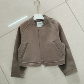 儿童毛呢外套女童羊毛呢子飞行员夹克2024年春季 上衣小个子潮 新款