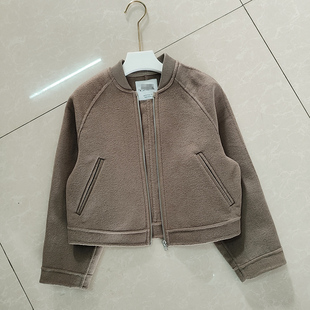 儿童毛呢外套女童羊毛呢子飞行员夹克2024年春季新款上衣小个子潮