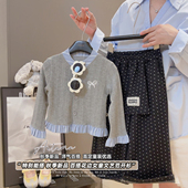 250806 外套2026春款 202510博 本韩系学院风针织甜美开衫 女童双版