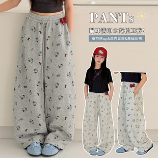 2026早春新款 长裤 ZR010锐 可爱卡通印花直筒休闲时尚 女童韩版