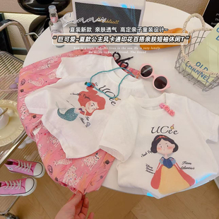 朵儿088 新款 女童韩系公主风卡通印花百搭亲肤短袖 T恤2026夏季