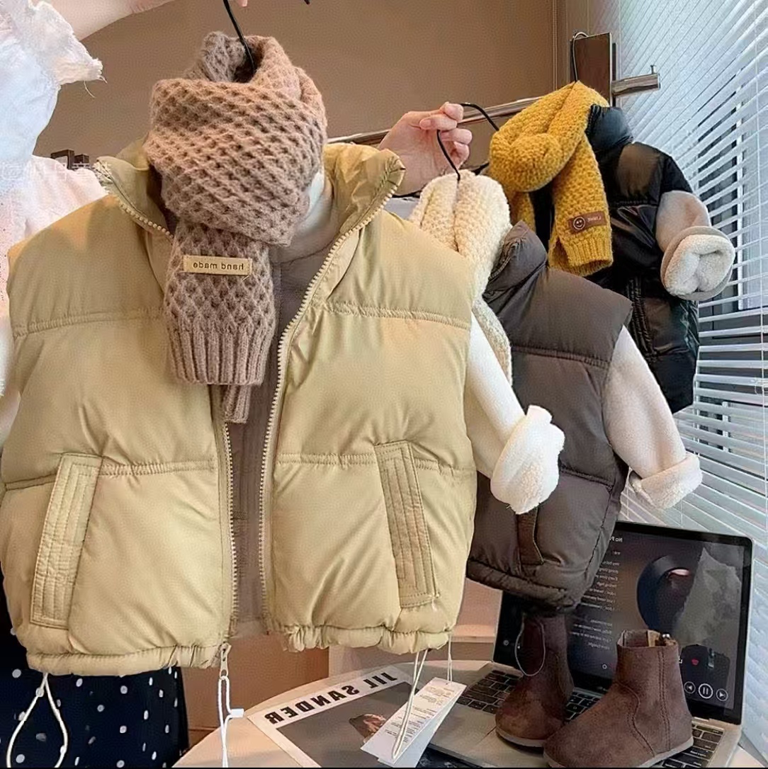 佑琦恩女童韩系百搭保暖加厚男女童立领马甲2025冬季新款DY001语