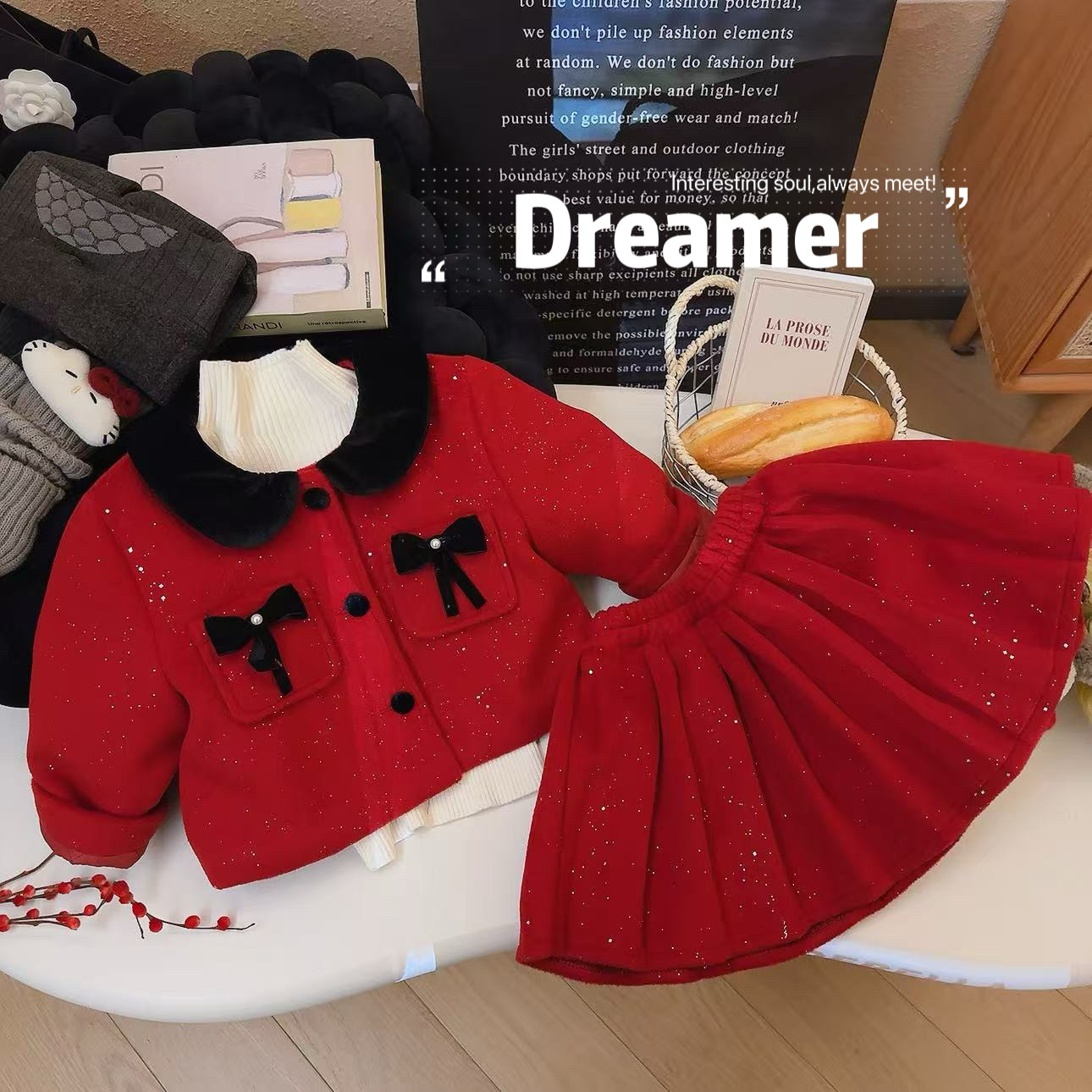 女童新年款小香风撒银外套百褶裙两件套2026冬季新款BWB091鱼,童装/婴儿装/亲子装,套装,淘宝优惠券,粉丝福利购,淘宝优惠卷