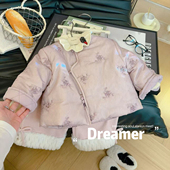 宠粉 AWB117鱼 新款 女童新中式 外套国风加厚绣花棉服外套2025冬季