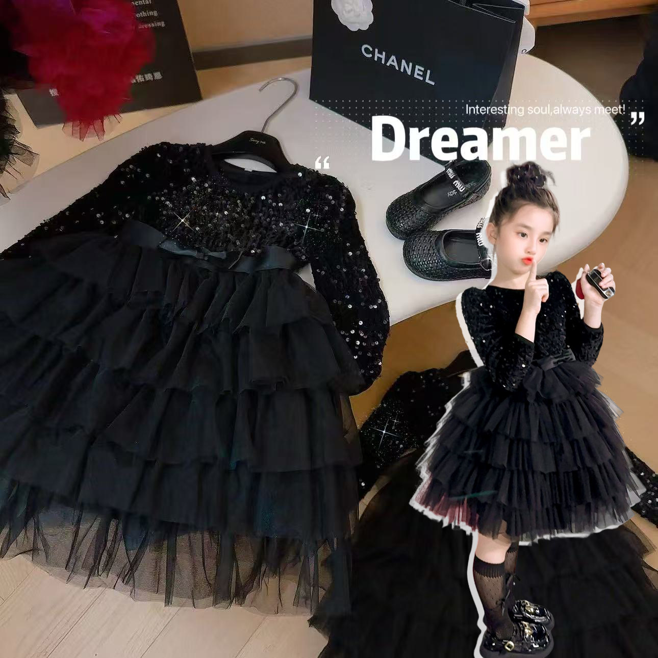 女童加绒加厚蝴蝶结蛋糕公主亮片连衣裙2025冬季新款878/876岚,童装/婴儿装/亲子装,连衣裙,淘宝优惠券,粉丝福利购,淘宝优惠卷