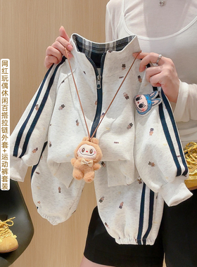 宠粉*女童立体玩偶两件套外套套装2025秋季TP新款TP120*送玩偶