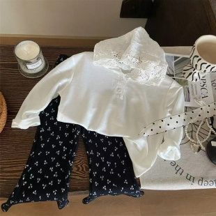 新款 女童韩版 2026春季 连帽T恤气质打底衫 RAR013冉宝 蕾丝长袖