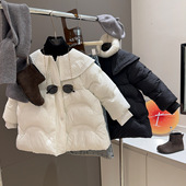 新款 棉服外套2026冬季 DRR001瑞 甜美翻领纯色中长款 女童韩版