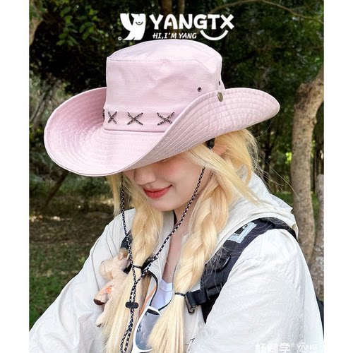 男女同款户外大檐登山渔夫帽