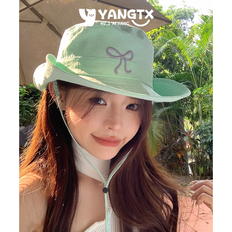 蝴蝶结元气防晒速干渔夫帽