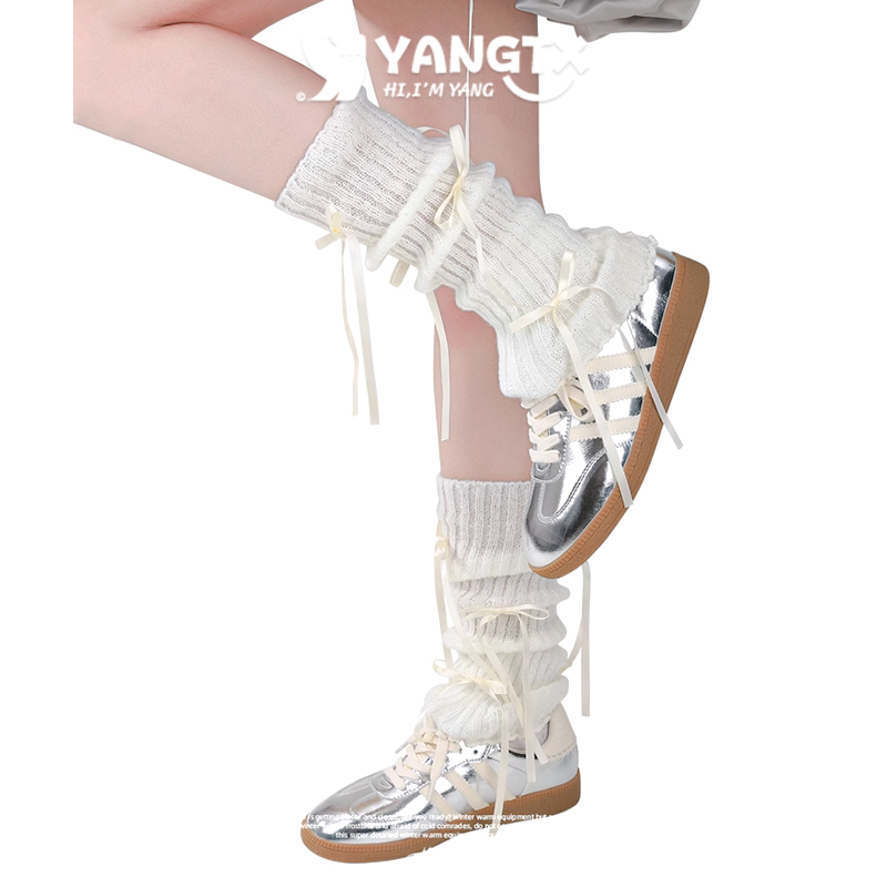 杨同学长款蝴蝶结堆堆袜春夏女款