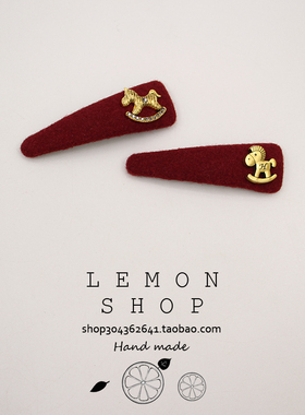 红色小马掰掰夹bb夹发夹女可爱秋冬新款边夹卡碎发夹子发饰头饰品